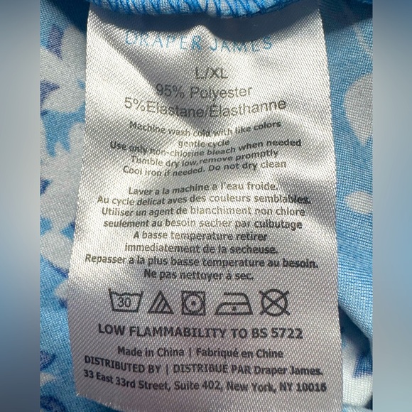 Draper James Floral Ruffle Hem Dress Blue White L/XL - Picture 4 of 8